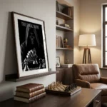 The Final Move art print leaning on white wall