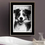 The Hygienist print in bathroom