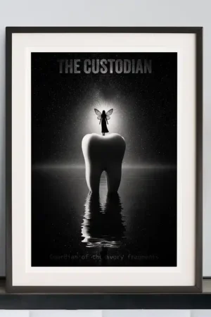 The custodian art print in black frame