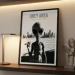 Grey Area art print on shelf