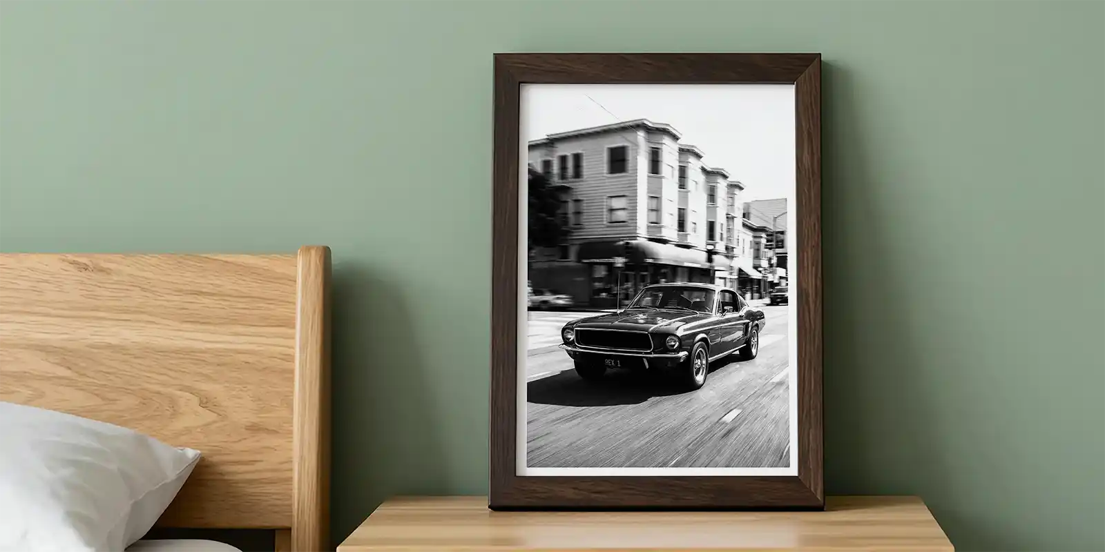Ford Mustang print in bedroom