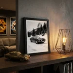 A4 V8 print on shelf