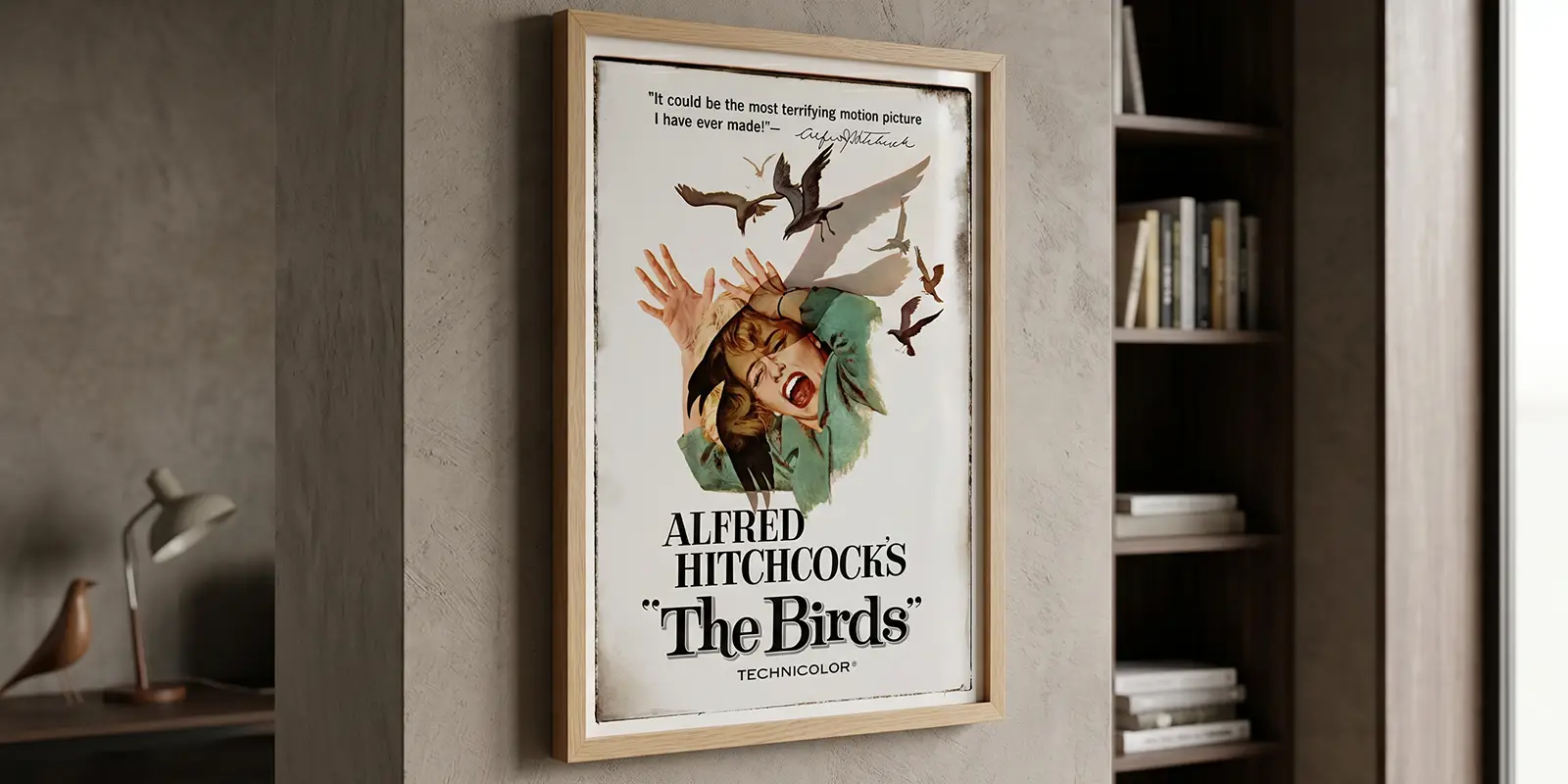 The birds print on study wall