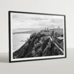 San Domenico Palace black and white digital download print in a black frame.